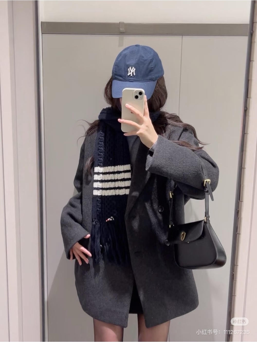 COS DOUBLE-BREASTED SHORT WOOL-BLEND HEAVY COAT